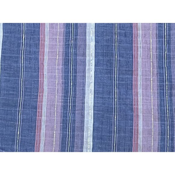 Tommy Bahama Women’s Blouse Small Blue purple Metalic Striped 3/4 Sleeve Coastal - Picture 12 of 12